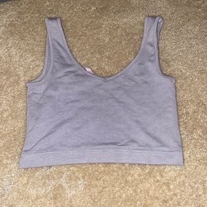 grey/purple crop tank